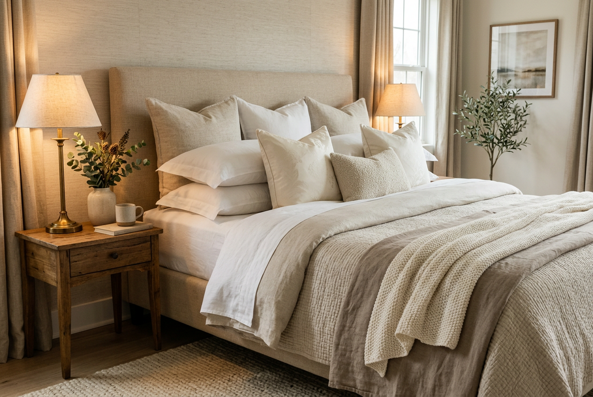 The Art of a Beautifully Layered Bed: Creating a Cozy and Refined Bedroom