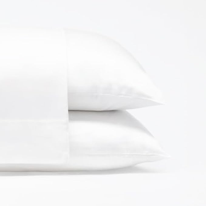 Cariloha Classic 2-Piece Twill Pillowcase Set | White | King | Viscose Material by Cariloha