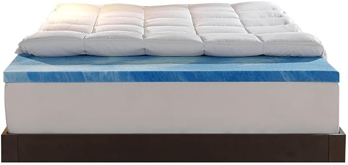 Sleep Innovations Dual Layer 4 Inch Memory Foam Mattress Topper, Queen Size by SleepInnovations