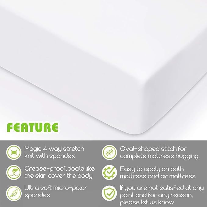 Fitted Sheet- COSMOPLUS Queen Fitted Sheet Only（No Flat Sheet or Pillow Shams） - Image 2