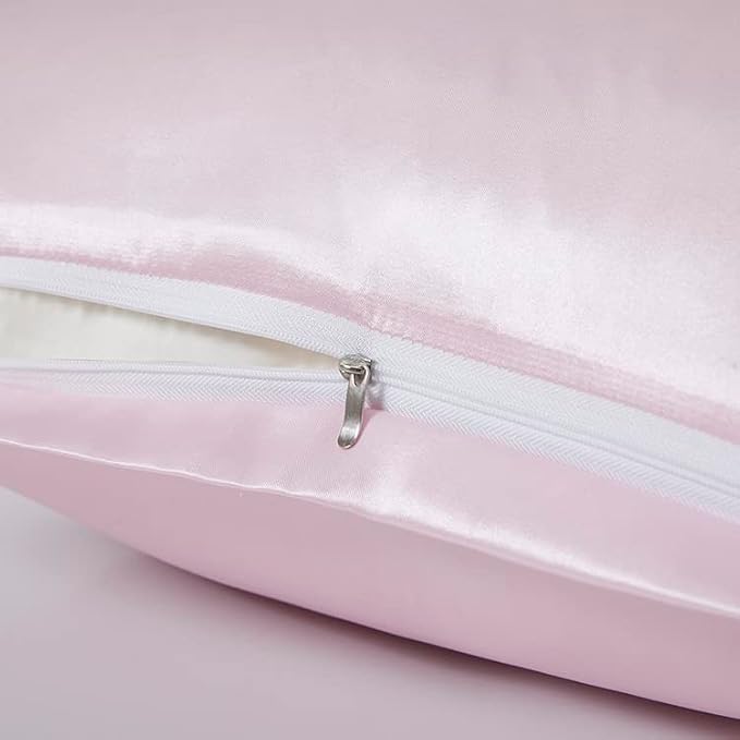 Satin Pillowcases with Zipper （20x26）, Standard Size Pillowcases Set of 2 - Image 3