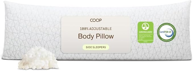 Coop Home Goods Original Adjustable Body Pillow, 20x54 Long Pillow by CoopSleepGoods