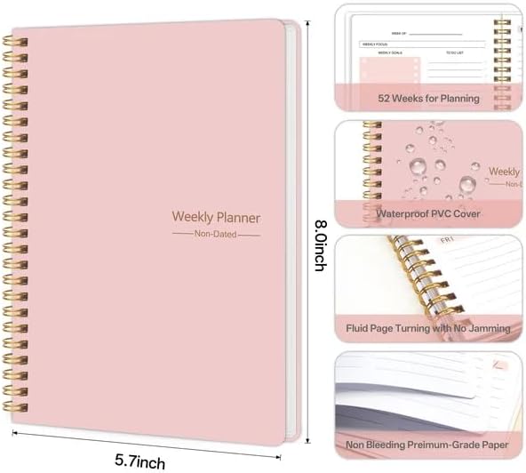 Undated Weekly Planner- Weekly Goals Notebook, A5 To Do List Planner, Habit - Image 2