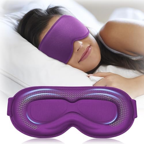 Weighted Blackout Sleep Mask for Women, 3D Contoured Zero Eye Pressure by FACEMOON