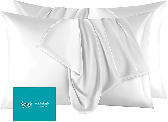 Mulberry Silk Pillow Cases Set of 2, Both Sides Real Silk Pillowcase by Unknown