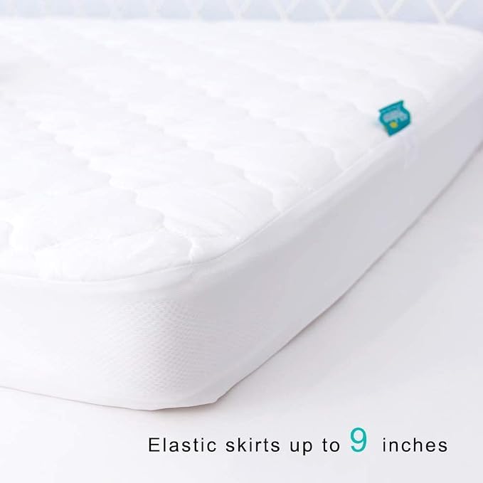 2 Pack Crib Mattress Protector Sheets, Fitted Waterproof Mattress Pad Cover - Image 3
