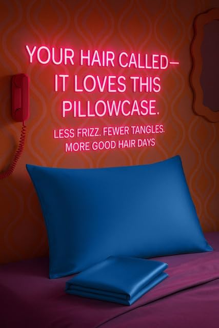 BLISSFORD Royal Blue Satin Pillowcase - Image 2