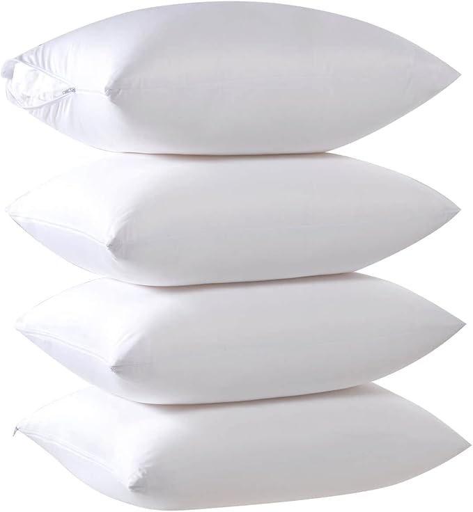 4 Pack Cooling Bamboo Viscose Feather Proof Pillow Protectors - Image 4