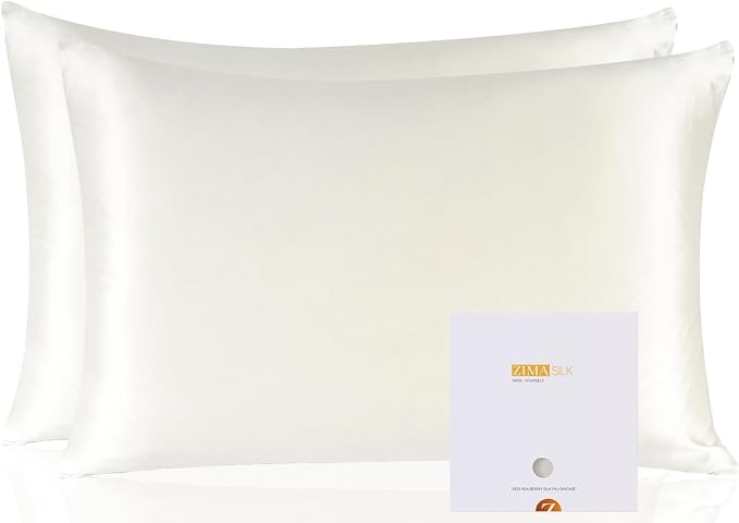ZIMASILK 100% Pure Mulberry Silk Pillowcase 2 Pack, Soft and Smooth, Both Sides by ZIMASILK