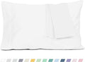 Pillow Cases, Standard Queen Size Cotton Percale Weave Pillowcases, Pre-Shrunk by HOMTEC