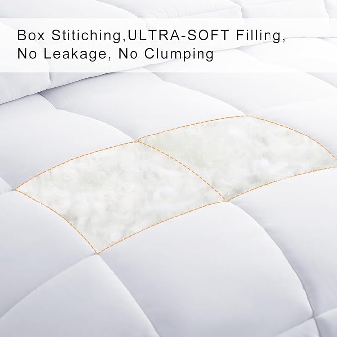 COHOME Premium Full Size Comforter, All-Season Quilted Down Alternative Duvet - Image 3
