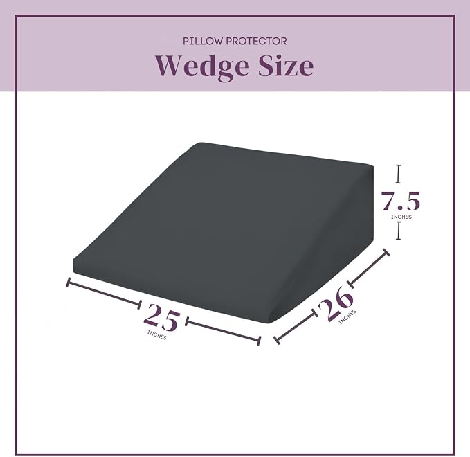 CirclesHome Wedge Pillow Cover 100% Cotton, Zippered Wedge Pillow Case Protector - Image 2