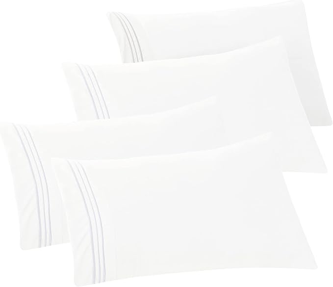 Elegant Comfort 4-PACK Solid Pillowcases 1500 Premium Hotel Quality Microfiber by ELEGANTCOMFORT