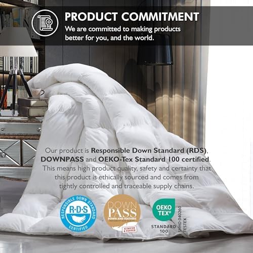 Luxurious Queen Size Goose Down Fiber Waterfowl Feather Fiber Comforter - Image 2