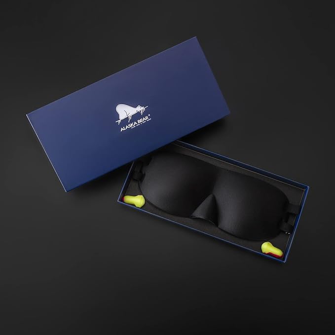 ALASKA BEAR Sleep Mask 2 Straps, Deep Concave Molded Foam Mask - Image 7