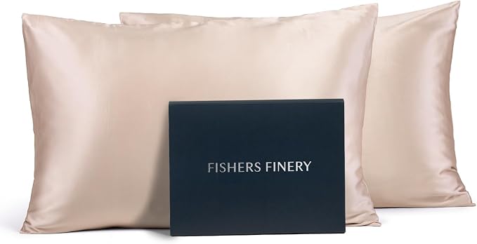Fishers Finery 25mm 100% Pure Mulberry Silk Pillowcase 2 Pack by FishersFinery