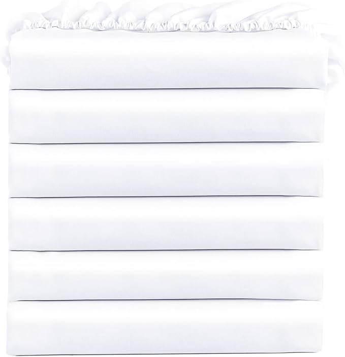 FreshCulture Twin Fitted Sheets, Bulk Pack of 6, Deep Pocket, Soft Microfiber by FreshCulture