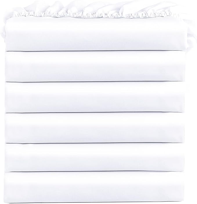 FreshCulture Queen Fitted Sheets, Bulk Pack of 6, Deep Pocket, Soft Microfiber by FreshCulture