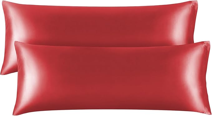 BEDELITE Satin Body Pillow Cover 2 Pack, Super Soft and Cooling Body Pillow by BEDELITE