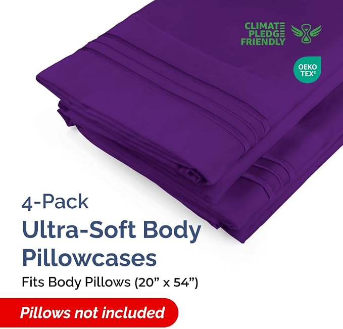 Body Pillowcases Set of 4-20x54 Long Body Pillow Case - Image 2