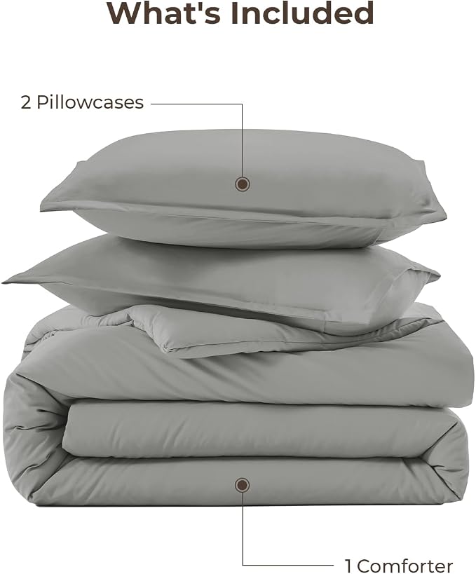 Litanika Comforters Medium Gray Super King Plus Size, 3 Pieces Lightweight - Image 7