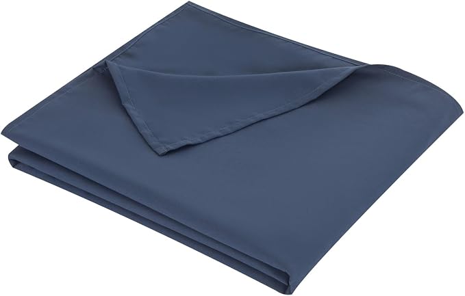 Full Flat Sheet Only， 80x96Inch Dark Blue by Hotella