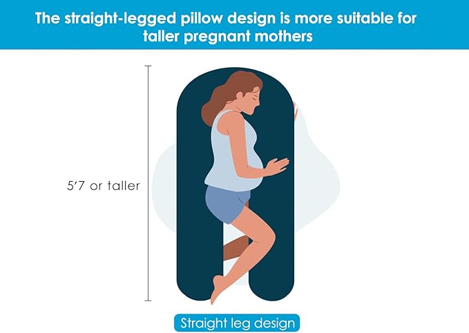 QUEEN ROSE Extra Long U Shaped Body Pillow, 65in Pregnancy Pillows - Image 2