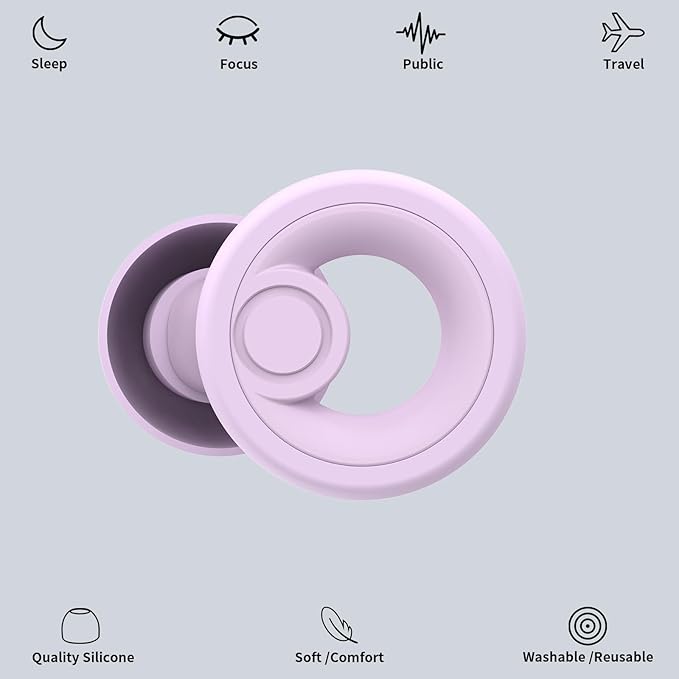 Jayine Ear Plugs for Noise Reduction, Reusable Concert Earplugs Hearing - Image 2