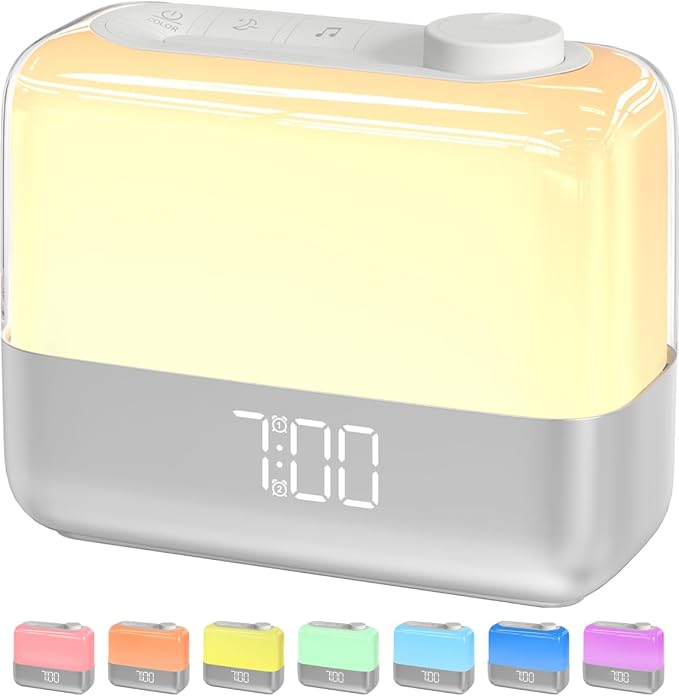 Sunrise Digital Alarm Clock for Bedroom: Wake-up Light, RGB Ambient Night Light by MeesMeek