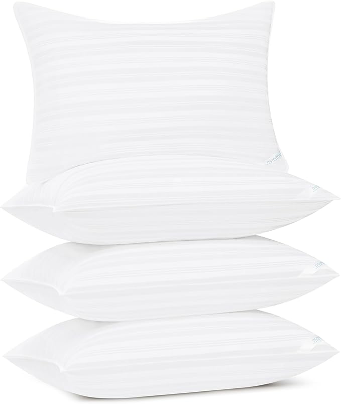 downluxe Queen Size Pillows Set of 4 – Premium Down Alternative Bed Pillows by Downluxe