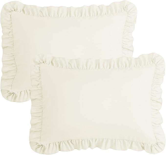 KKJIAF Ruffle Pillow Cases Standard Size Set of 2, Ruffled Pillow Covers - Image 7