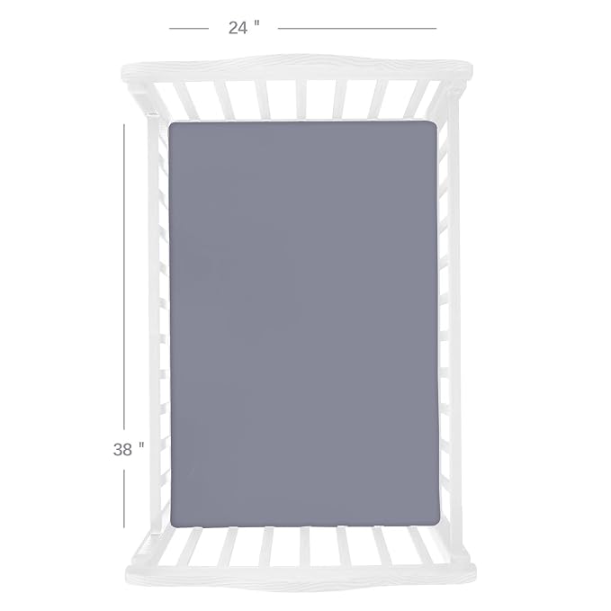 Biloban Mini Crib Sheets Fitted, 2 Pack Mini Crib Sheet Fits - Image 3