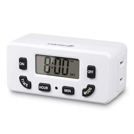 Fosmon Digital Timer for Electrical Outlets, Indoor 24 Hour Light Timer by Fosmon