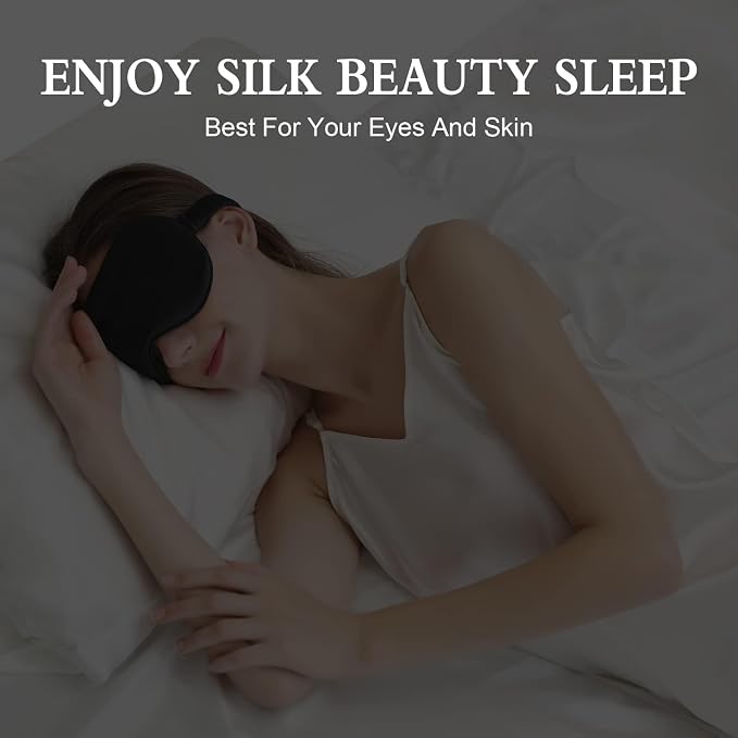 ZIMASILK Adjustable 22 Momme 100% Pure Mulberry Silk Sleep Mask, 3D Contoured - Image 5