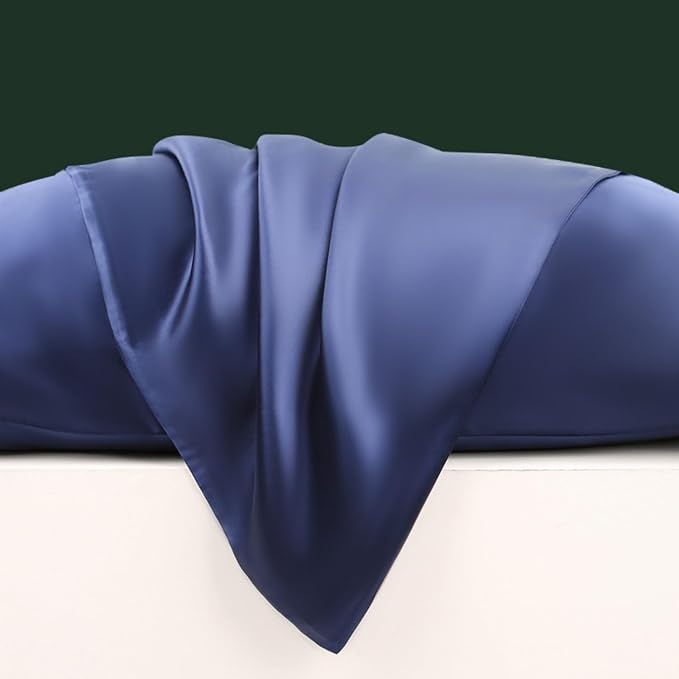 Navy Blue Silk Pillow Cases - Image 4