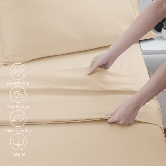 2-Pack Cotton TwinXL Flat Sheet Only, 600 Thread Count 100% Egyptian Cotton Top - Image 5