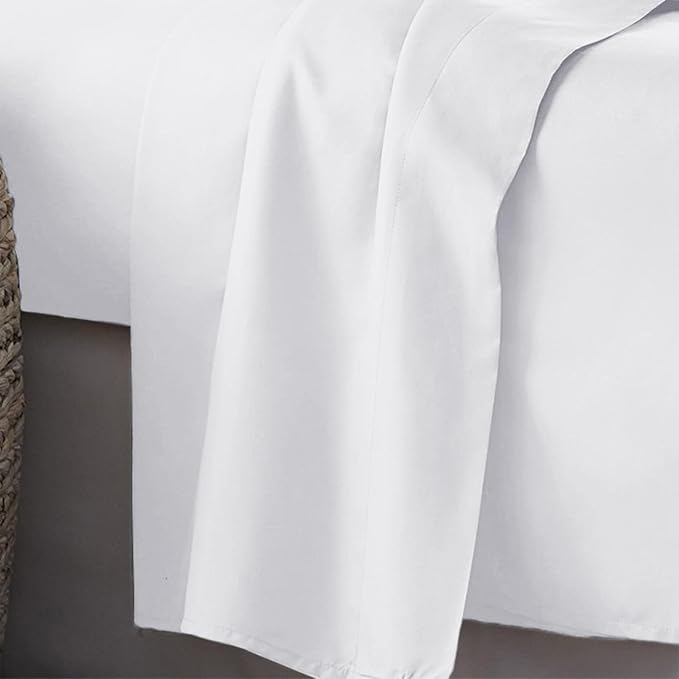 Luxury King Size Flat Sheet -100 Percent Egyptian Cotton, Beutifull White Plain - Image 4