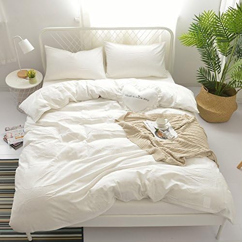 100% Washed Cotton Duvet Cover Bedding Set, Comfortable, Breathable, Soft and - Image 2