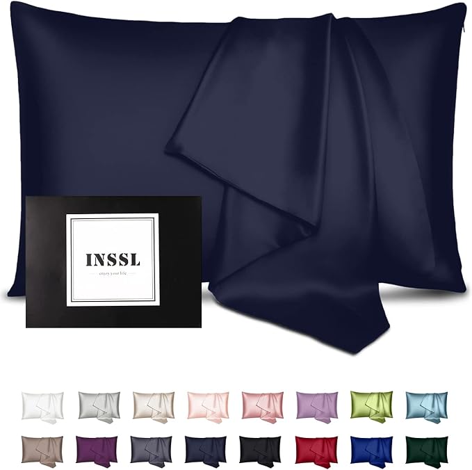 INSSL Silk Pillowcase for Women, Mulberry Silk Pillowcase for Hair and Skin and by INSSL