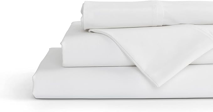 Linen Home 100% Cotton Percale Sheet Set, Twin Size, Deep Pocket, 4 Pieces Set by LINENHOME