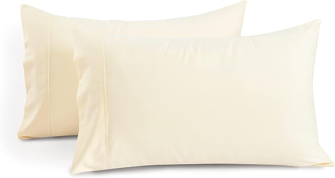 1000 TC Ivory Standard Pillowcases Set of 2 100% Egyptian Cotton Pillow Cases by GoodSleepBedding