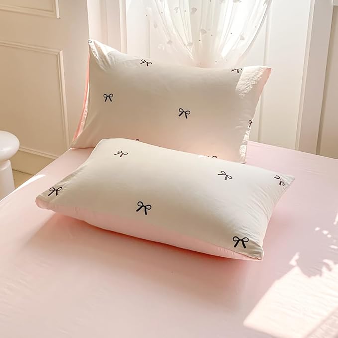 Nayoroom Bow Duvet Cover Queen Size Reversible Pink Coquette Duvet Cover 3 - Image 7
