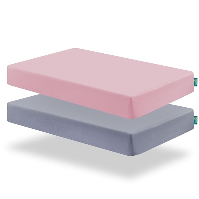 Biloban Mini Crib Sheets Fitted, 2 Pack Mini Crib Sheet Fits by Bilobanbabybedding