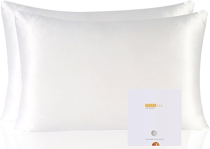 ZIMASILK 100% Pure Mulberry Silk Pillowcase 2 Pack, Soft and Smooth, Both Sides by ZIMASILK