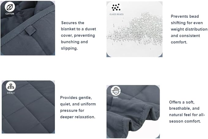 RJOP Weighted Blanket 25lbs 78"x85" King Size - Image 2