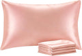BEDELITE Satin Pillowcase with Zipper 4 Pack, Coral Pillow Cases Standard Size by BEDELITE