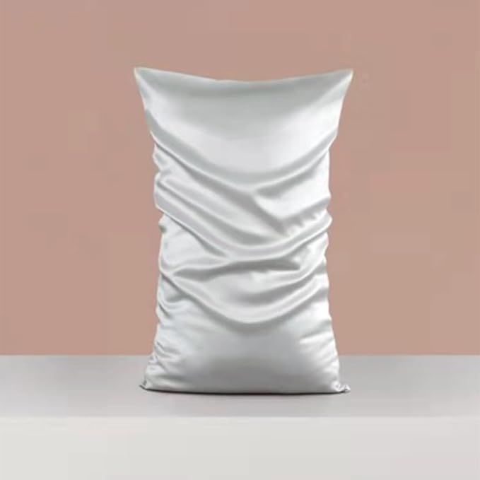 Grey Mulberry Silk Pillowcase for Acne Prone Skin Sleeping Women, Pure 22 Momme - Image 6