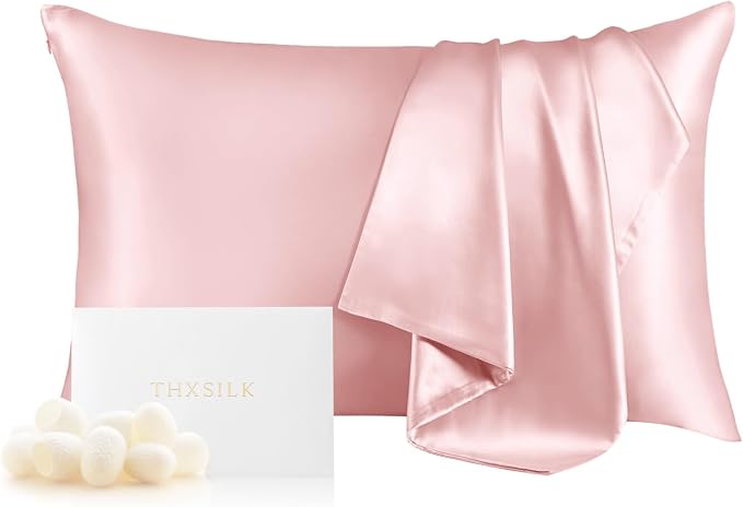 THXSILK Mulberry Silk Pillowcase Hypoallergenic Zipper Pillow Case by THXSILK