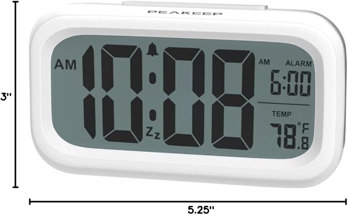 Peakeep Night Light Digital Alarm Clock Battery Operated - Image 8