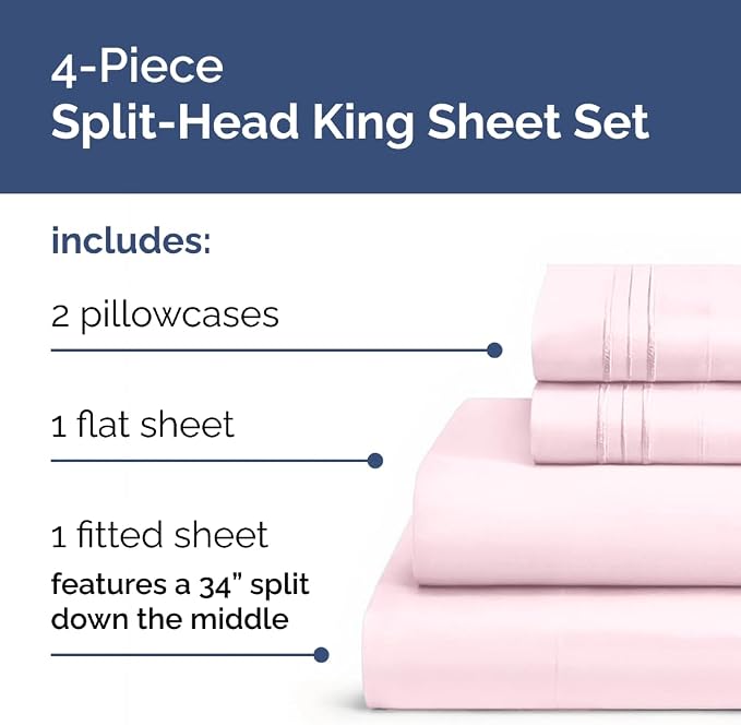 Flex Top Split Head King 4 Piece Sheet Set - Image 2